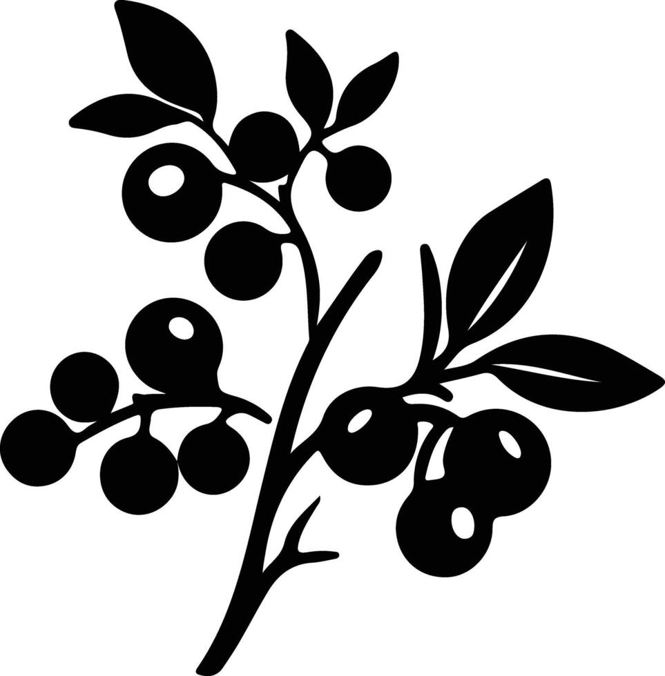 lingonberry  black silhouette vector