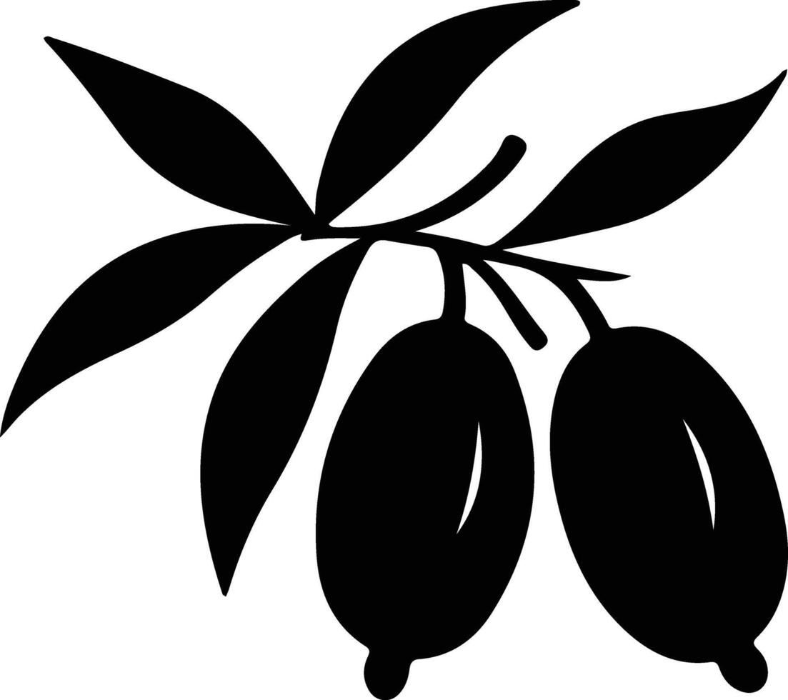 mango  black silhouette vector