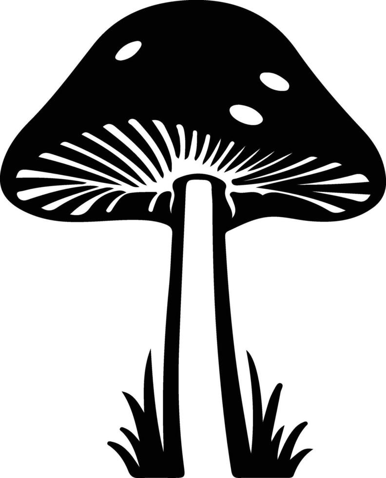 mushroom  black silhouette vector