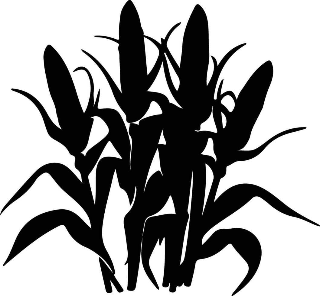 maize  black silhouette vector