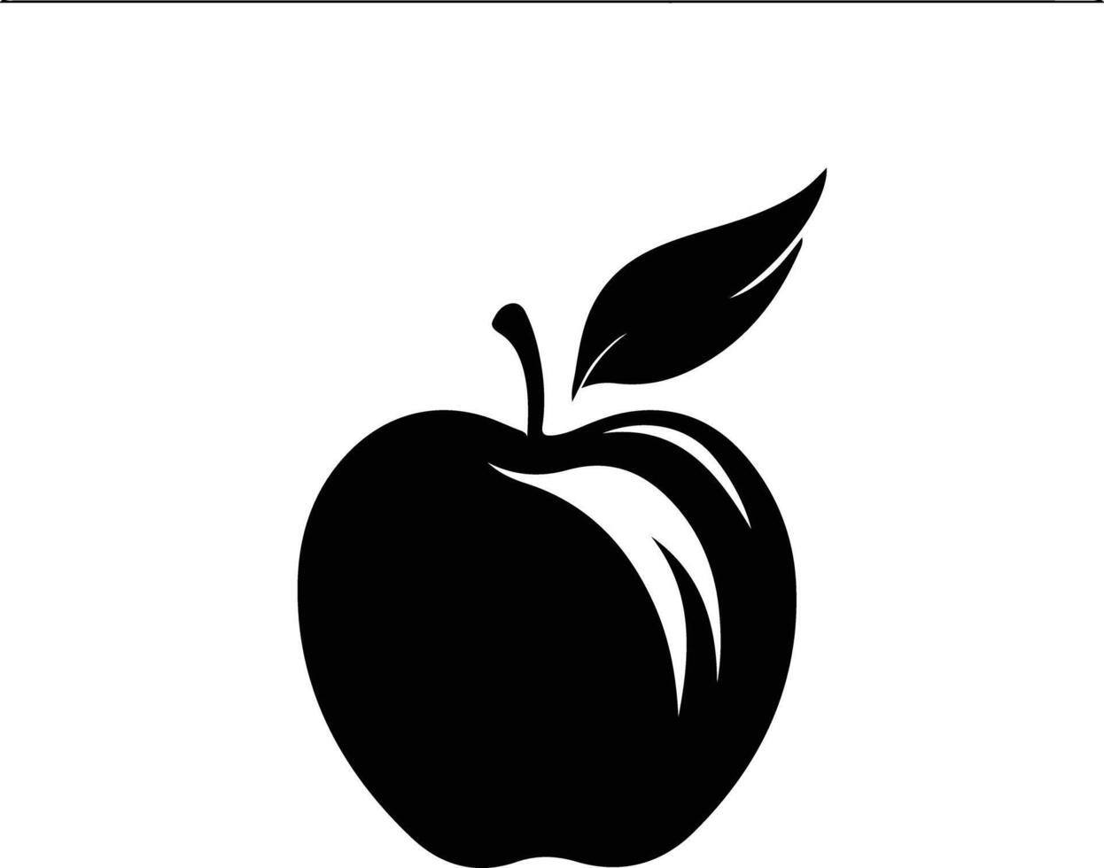 nectarine  black silhouette vector