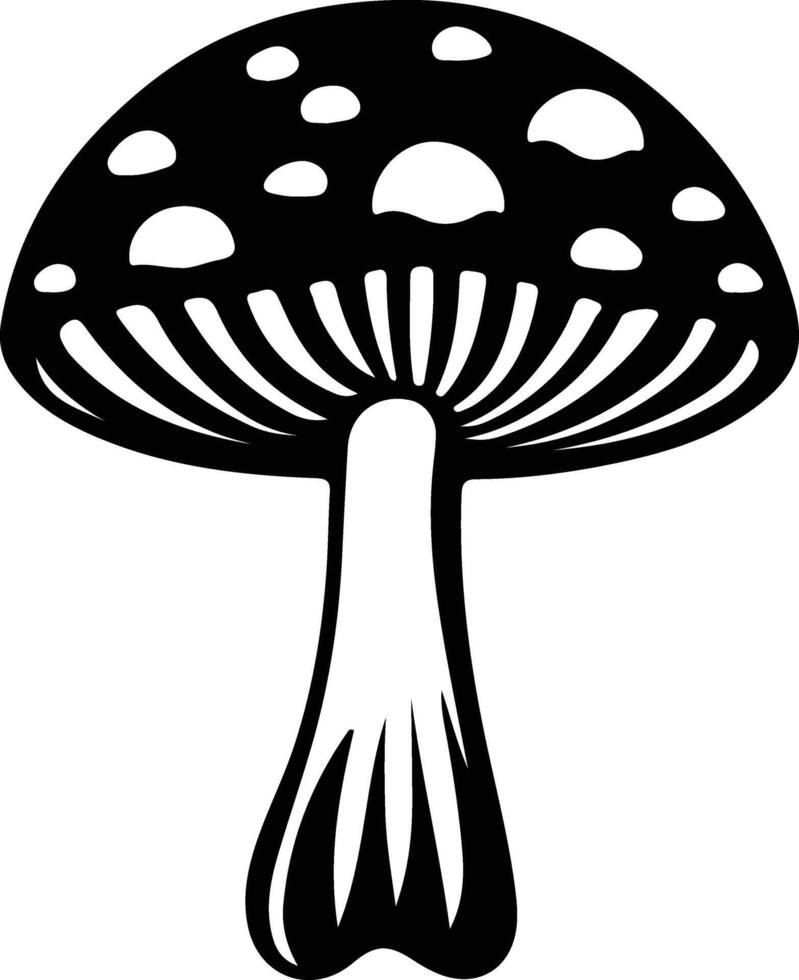 mushroom  black silhouette vector