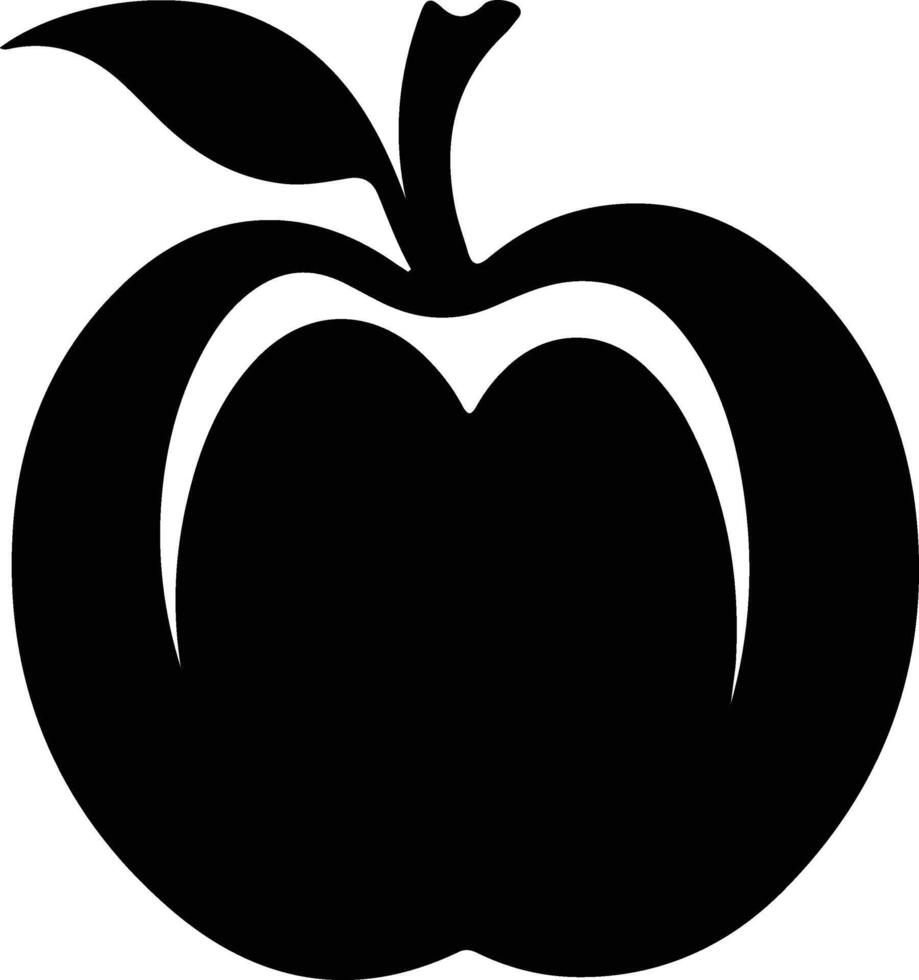 nectarine  black silhouette vector