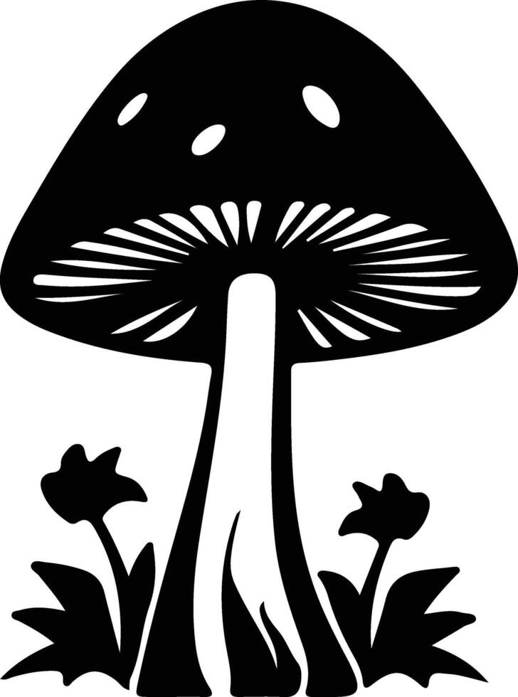 mushroom black silhouette vector