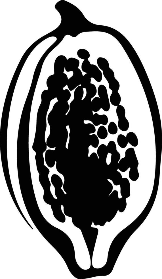 papaya  black silhouette vector