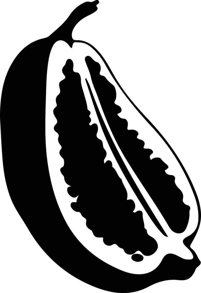 papaya  black silhouette vector
