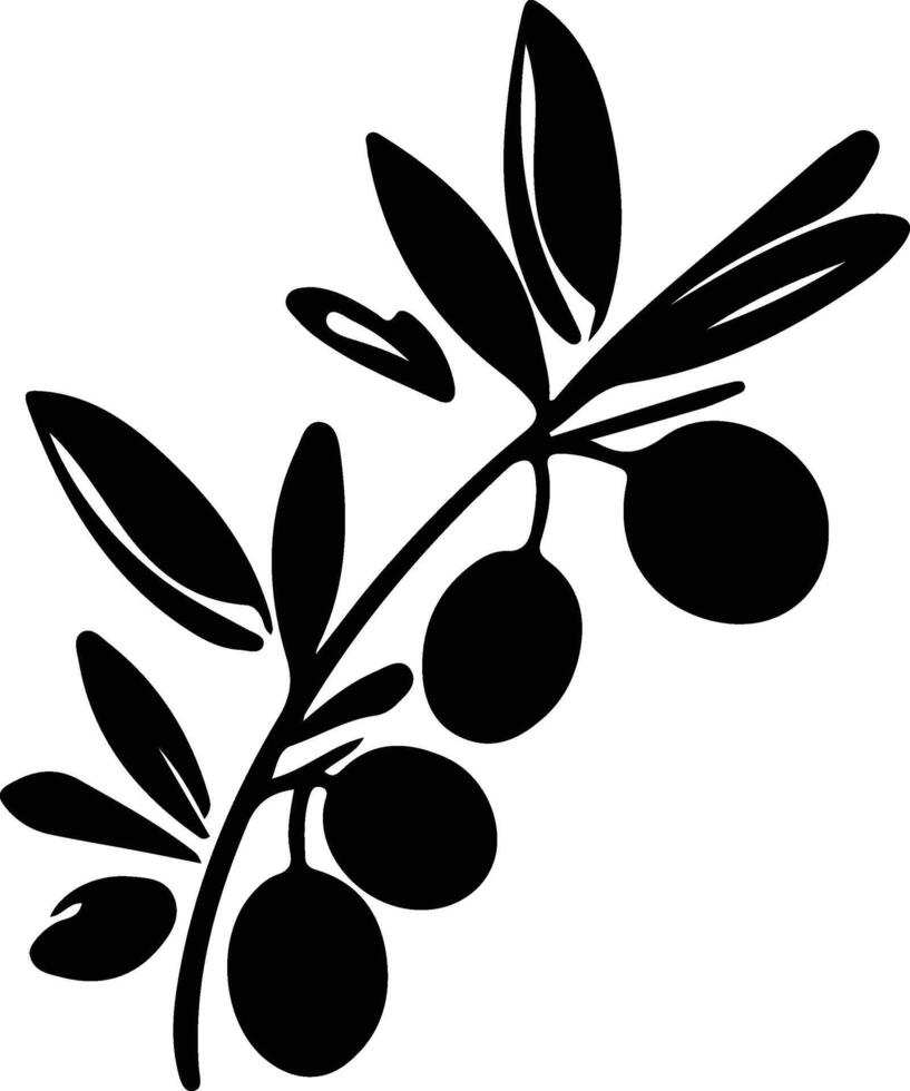 olive  black silhouette vector