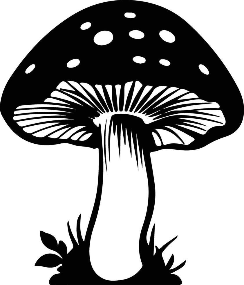 mushroom  black silhouette vector