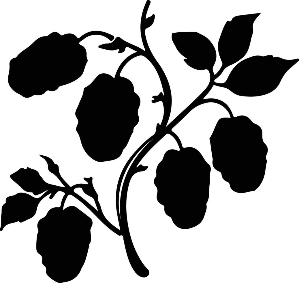 mulberry black silhouette vector