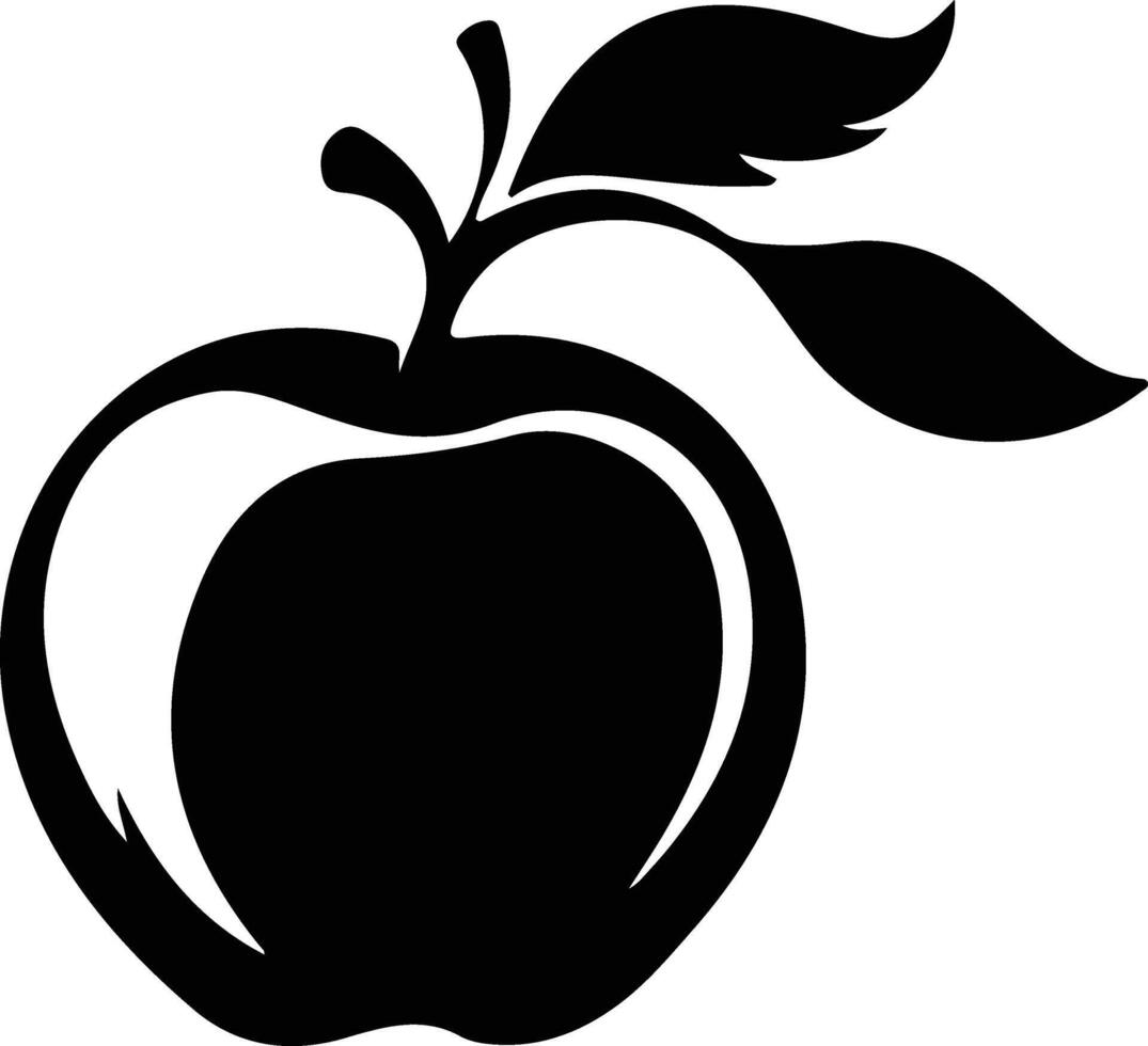 nectarine black silhouette vector