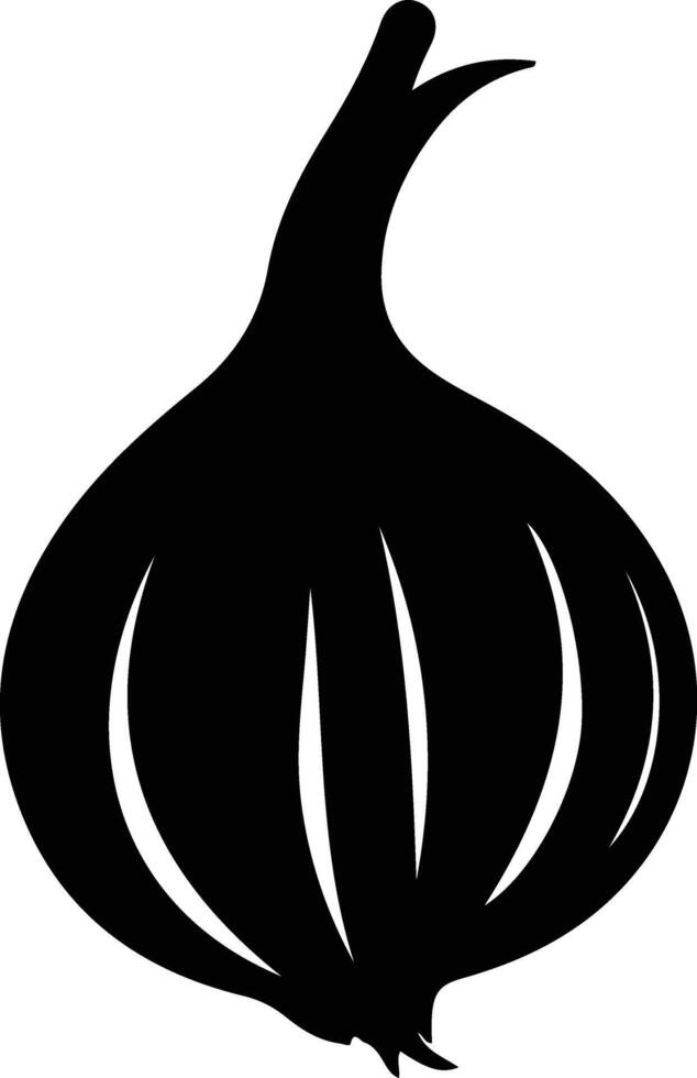 onion  black silhouette vector