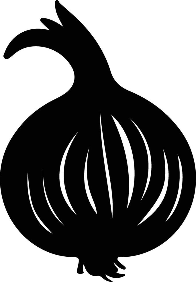 onion  black silhouette vector