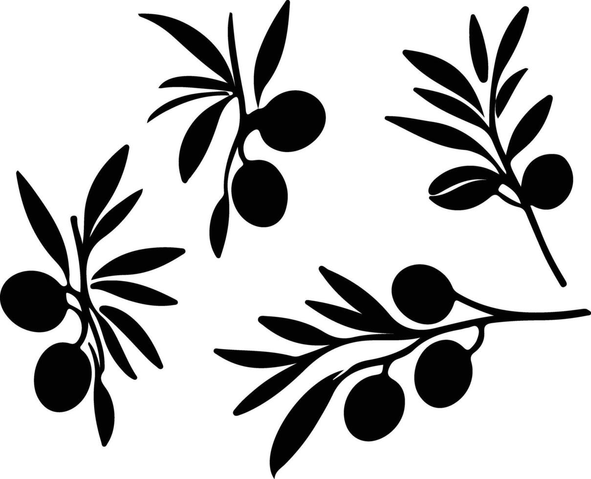 olive  black silhouette vector