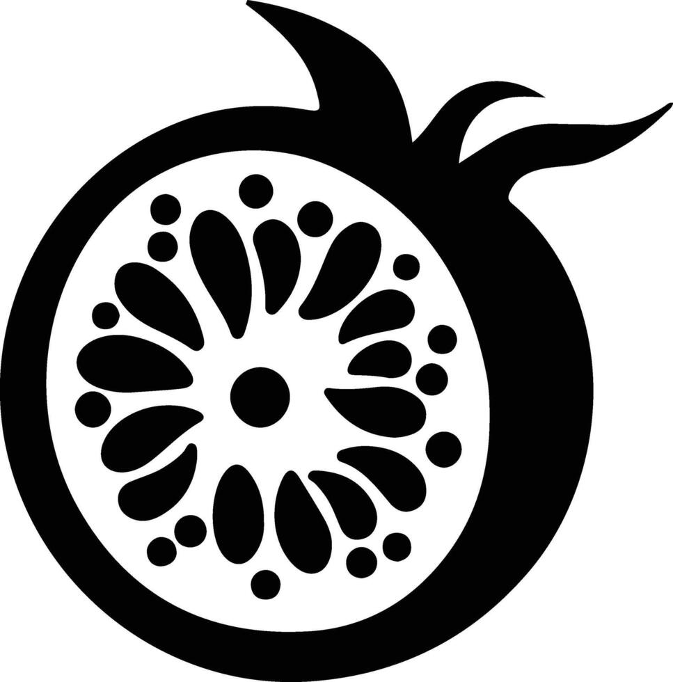 passion fruit  black silhouette vector