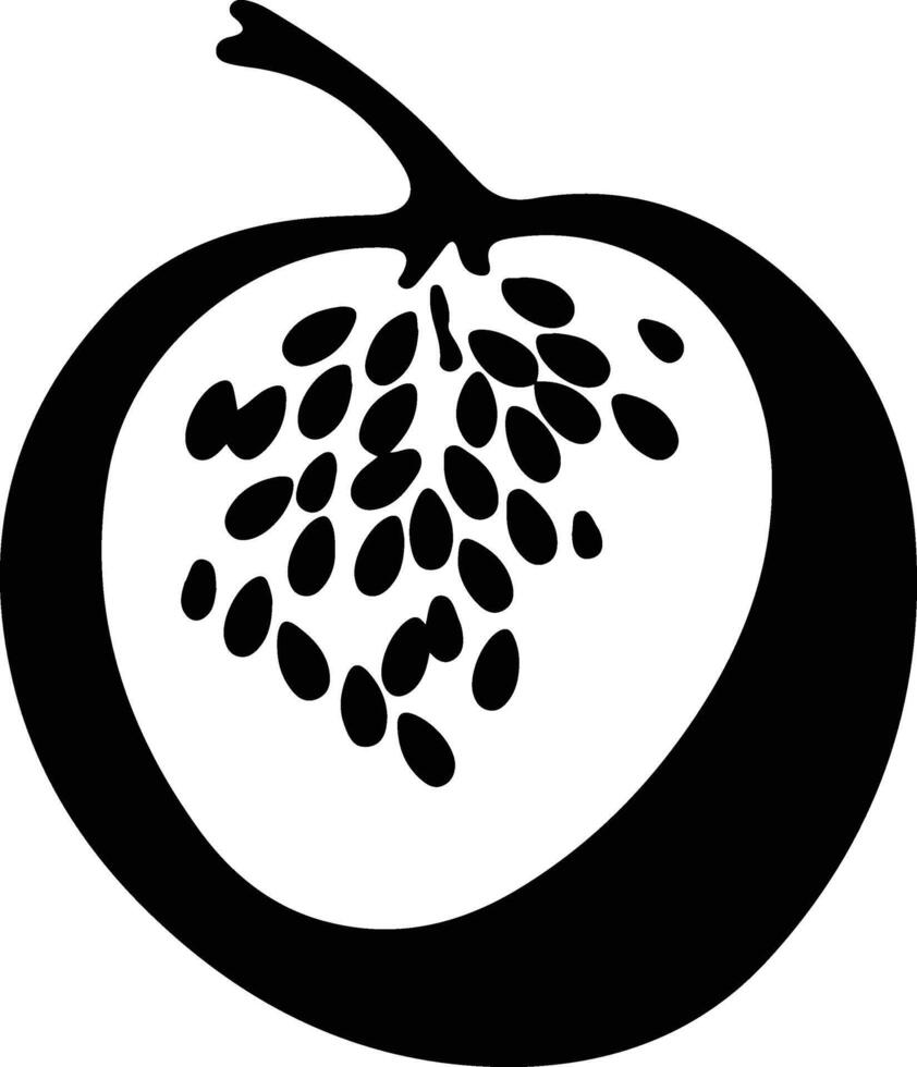 passion fruit  black silhouette vector