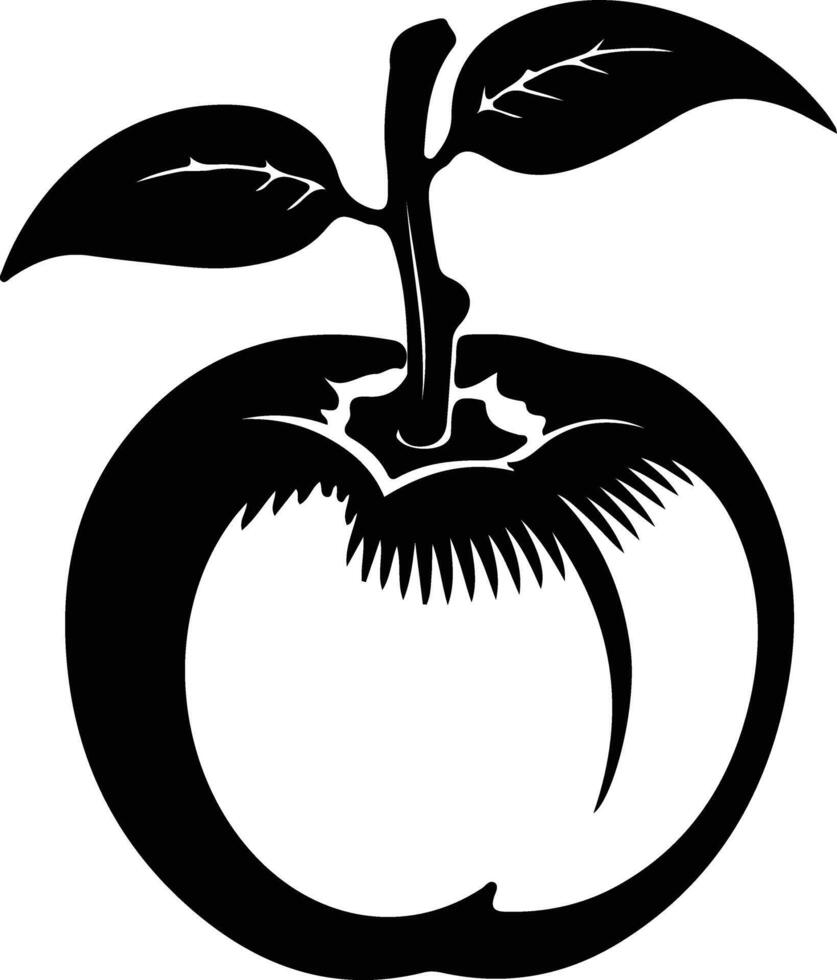 persimmon  black silhouette vector