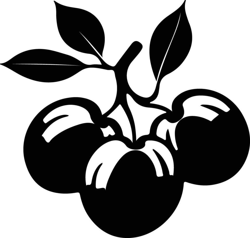 plum  black silhouette vector