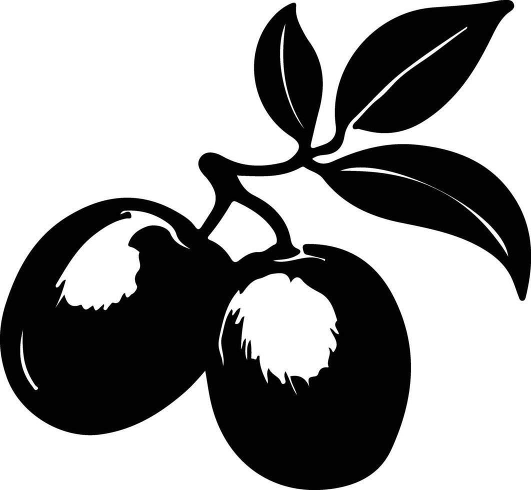 plum  black silhouette vector