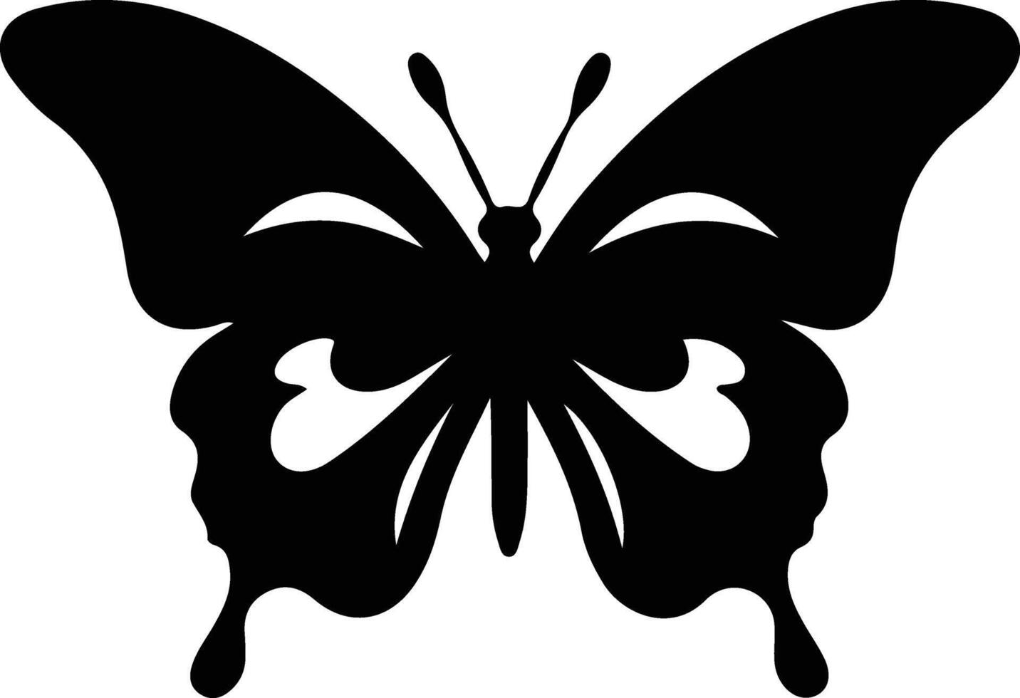Ulysses butterfly  black silhouette vector