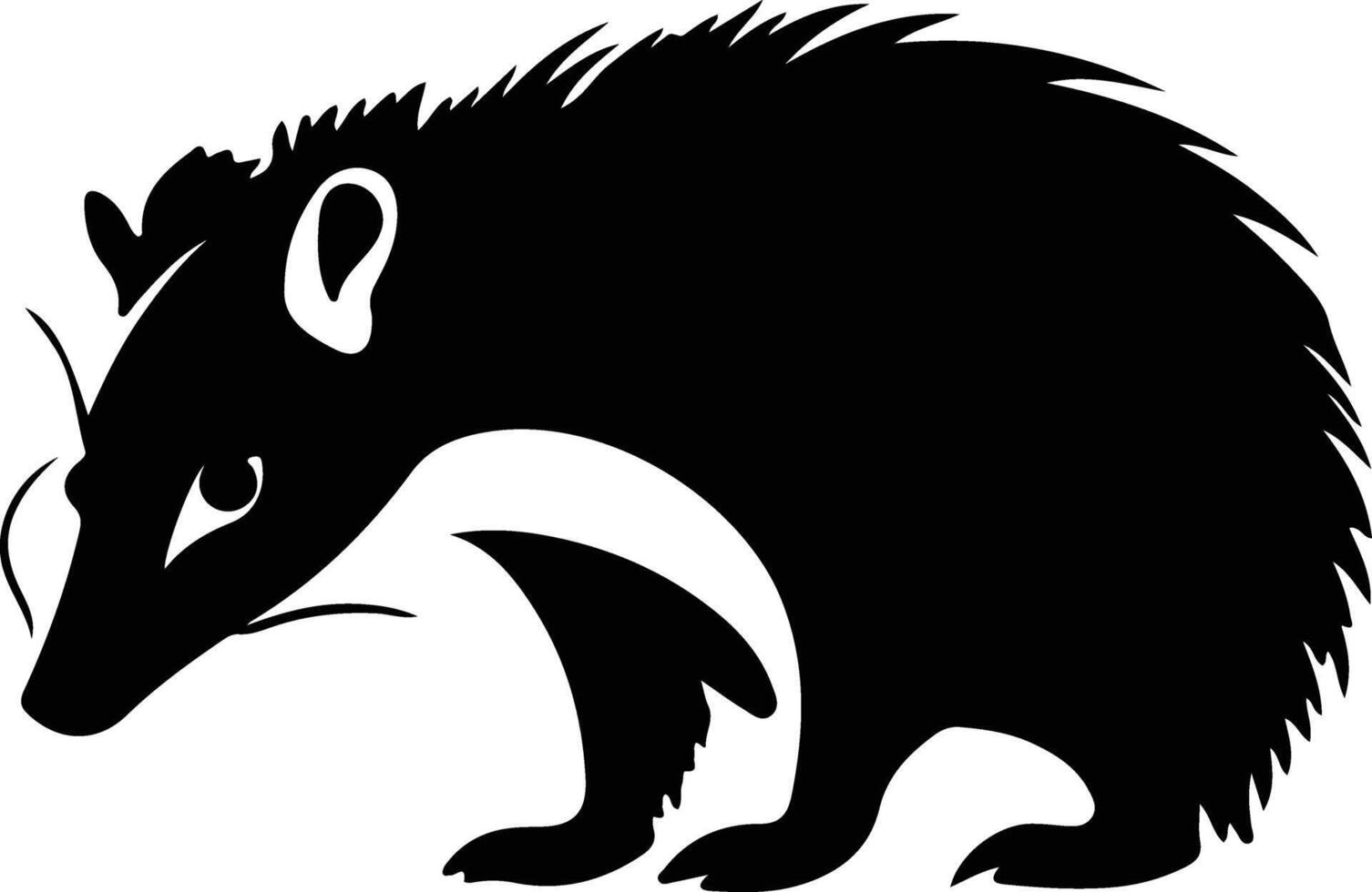 Virginia opossum  black silhouette vector