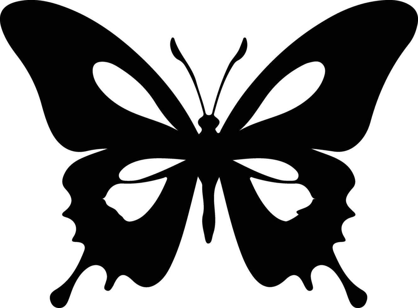 Ulysses butterfly  black silhouette vector