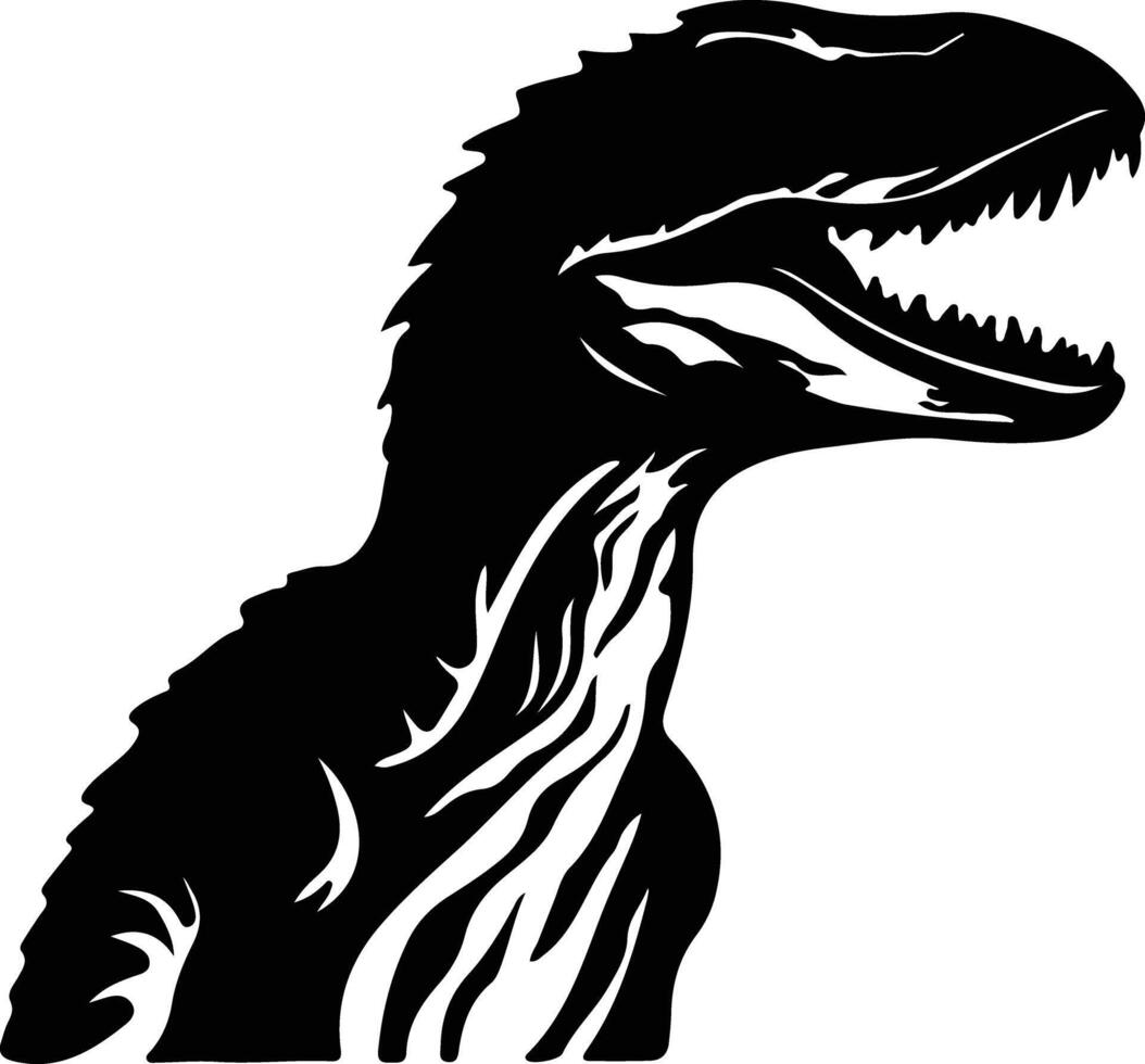 Utahraptor  black silhouette vector