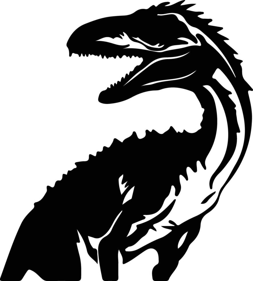 Utahraptor  black silhouette vector