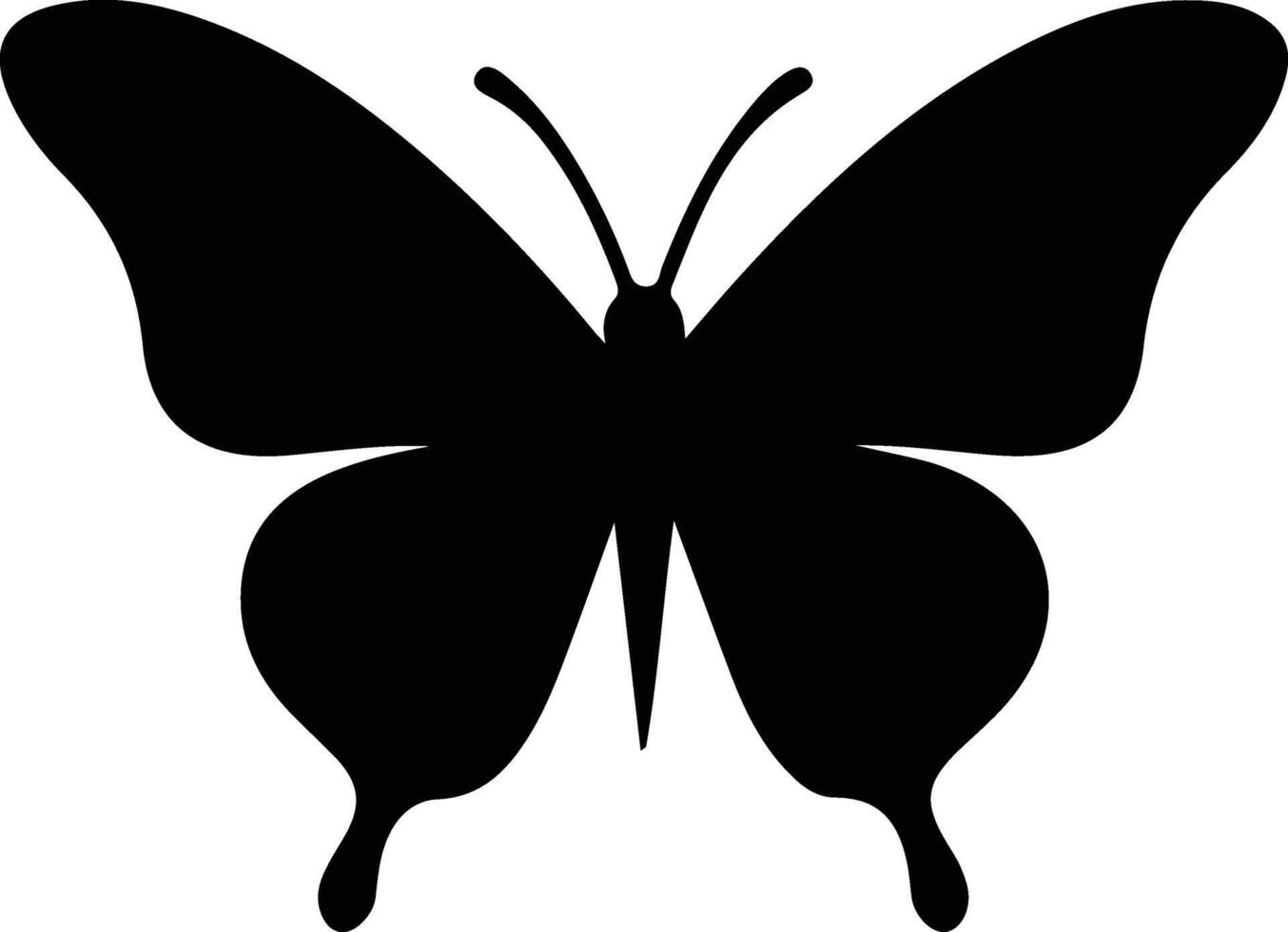 Ulysses butterfly  black silhouette vector