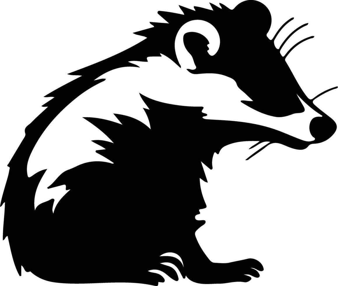 Virginia opossum  black silhouette vector