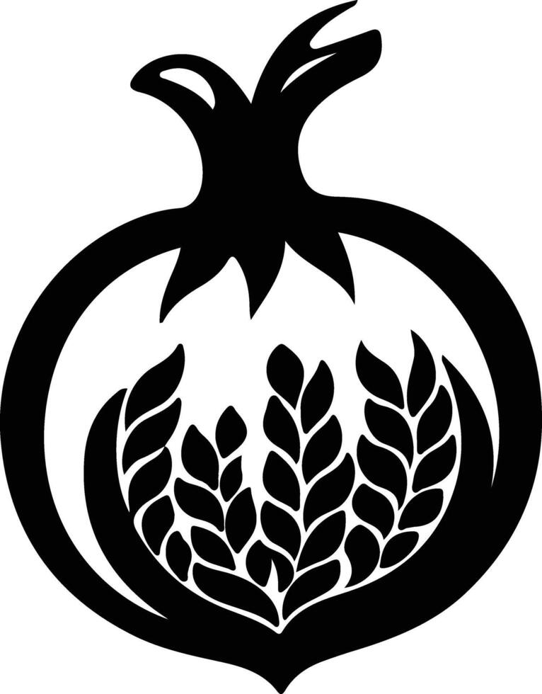 pomegranate  black silhouette vector