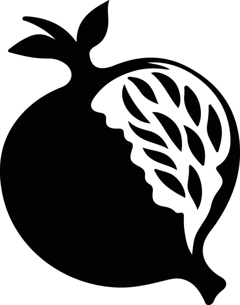 pomegranate  black silhouette vector