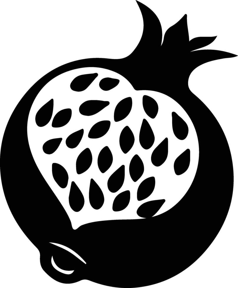 pomegranate  black silhouette vector