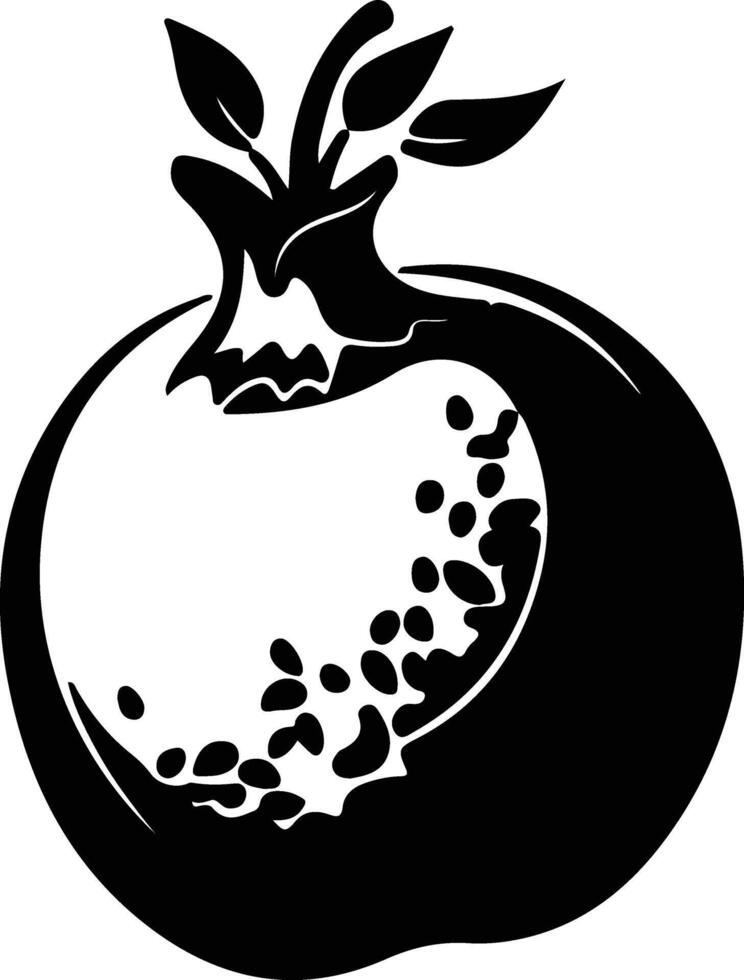 pomegranate  black silhouette vector