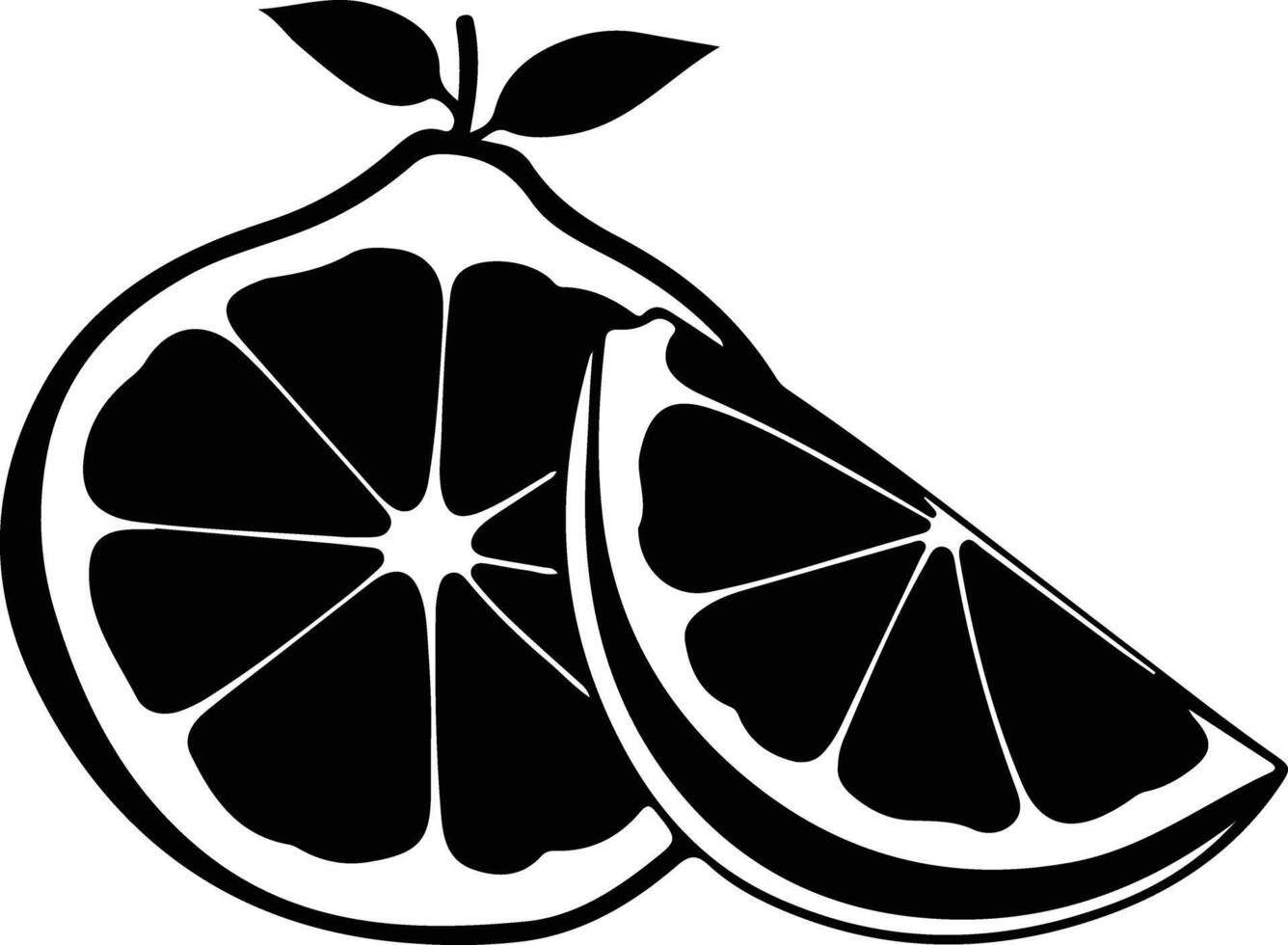 pomelo  black silhouette vector