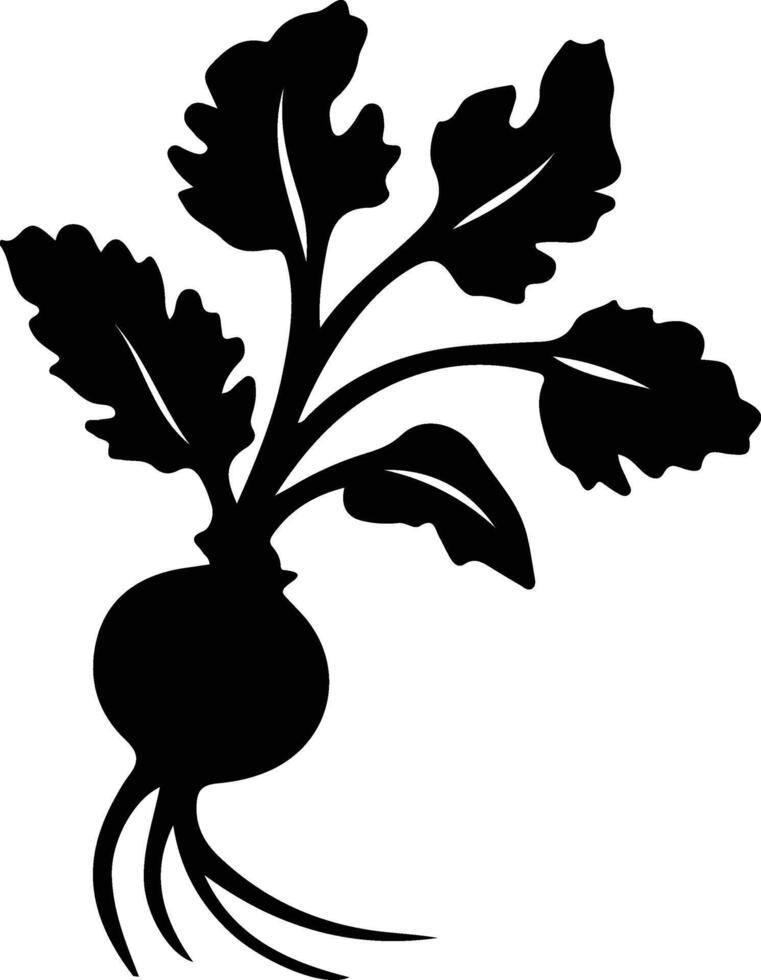 radish  black silhouette vector