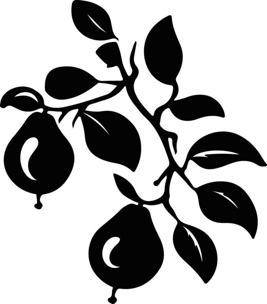 quince  black silhouette vector