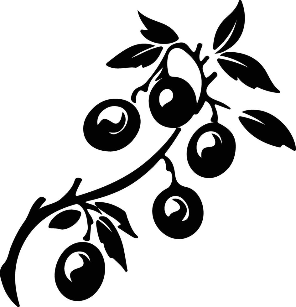 prune  black silhouette vector