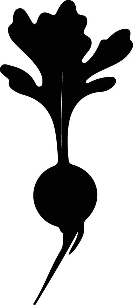 radish  black silhouette vector