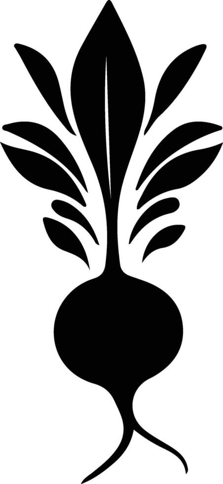 radish  black silhouette vector