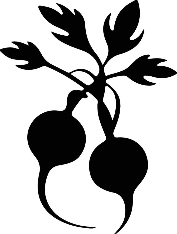radish  black silhouette vector