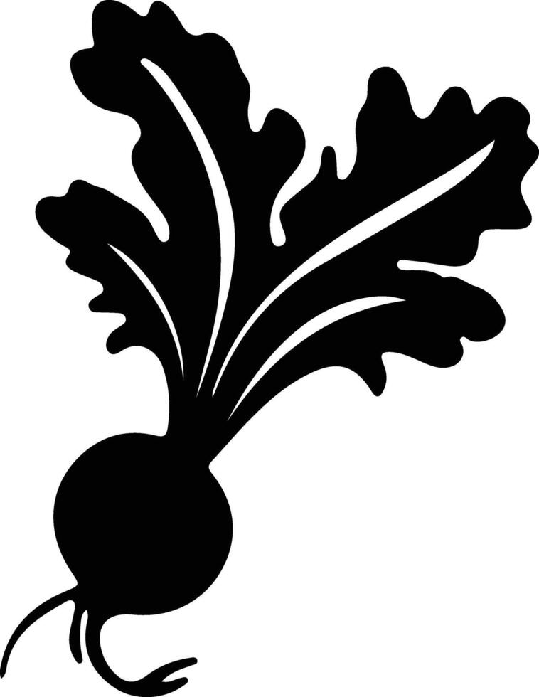 radish  black silhouette vector