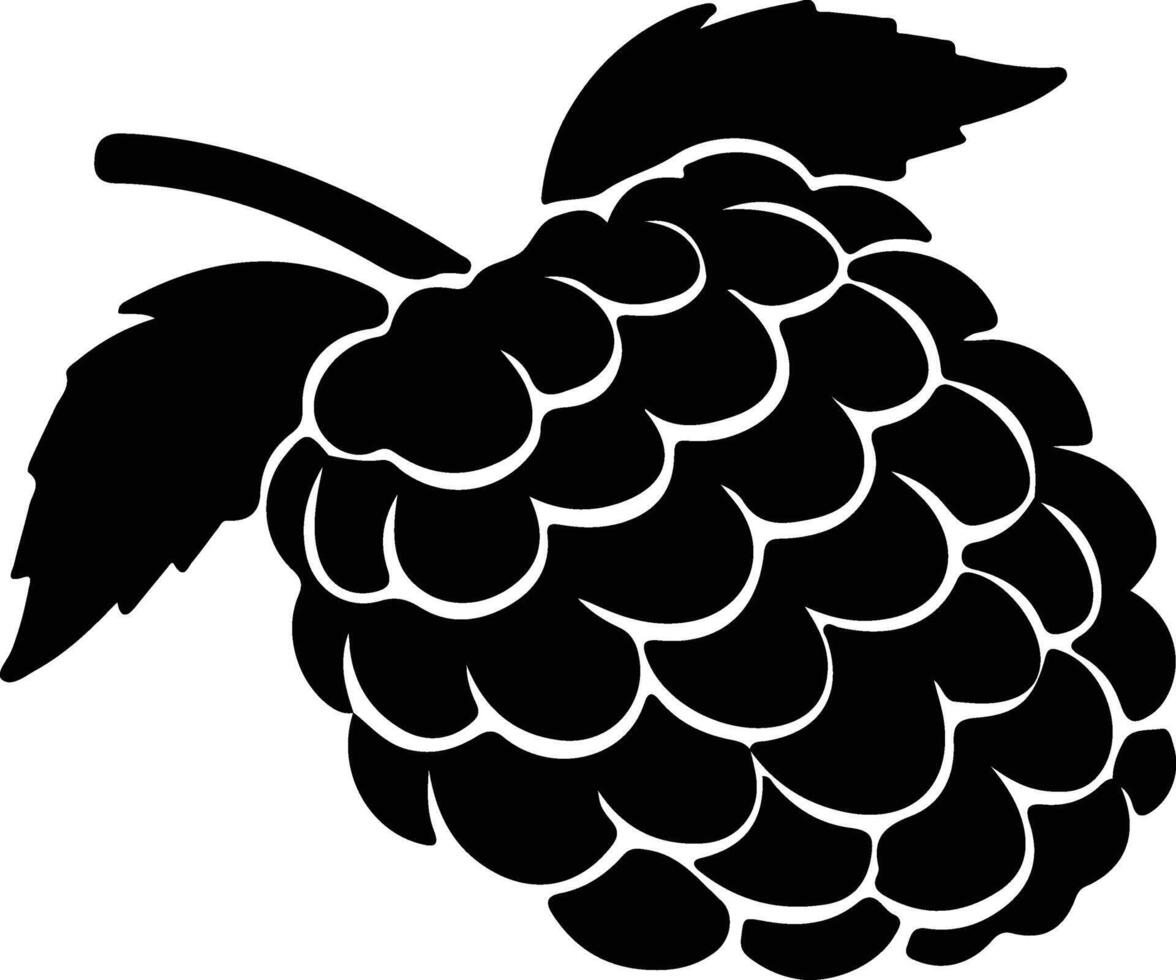 raspberry  black silhouette vector