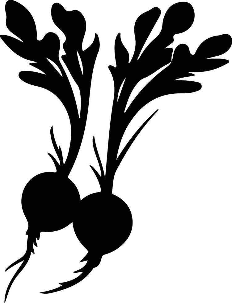 radish  black silhouette vector