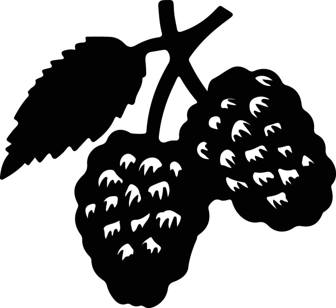 raspberry  black silhouette vector