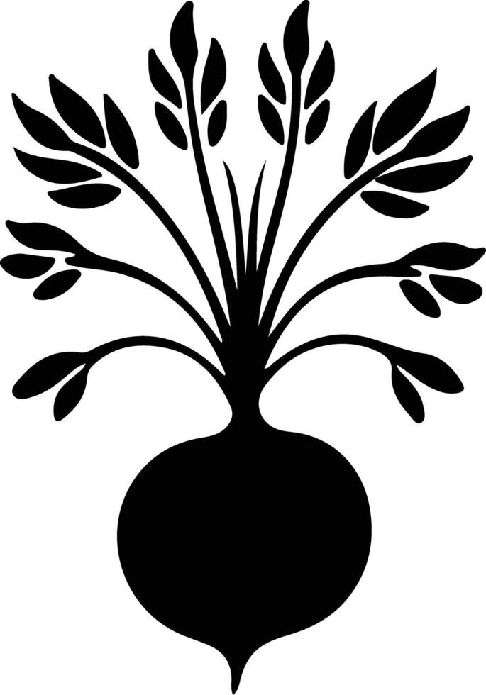 rutabaga  black silhouette vector