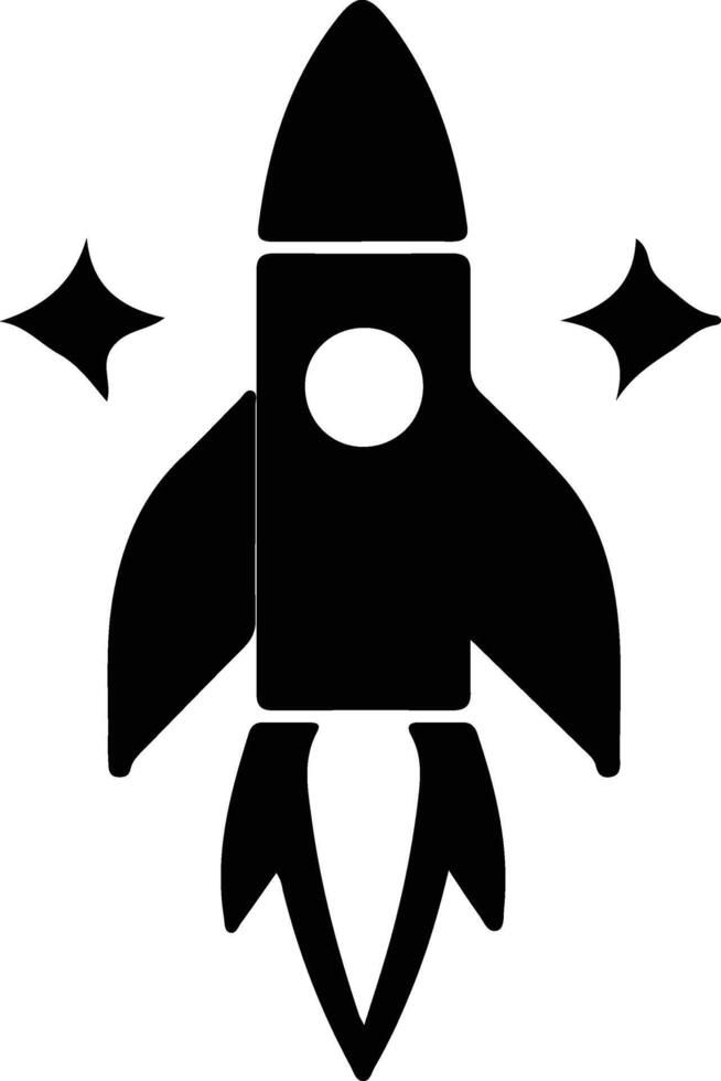 rocket  black silhouette vector