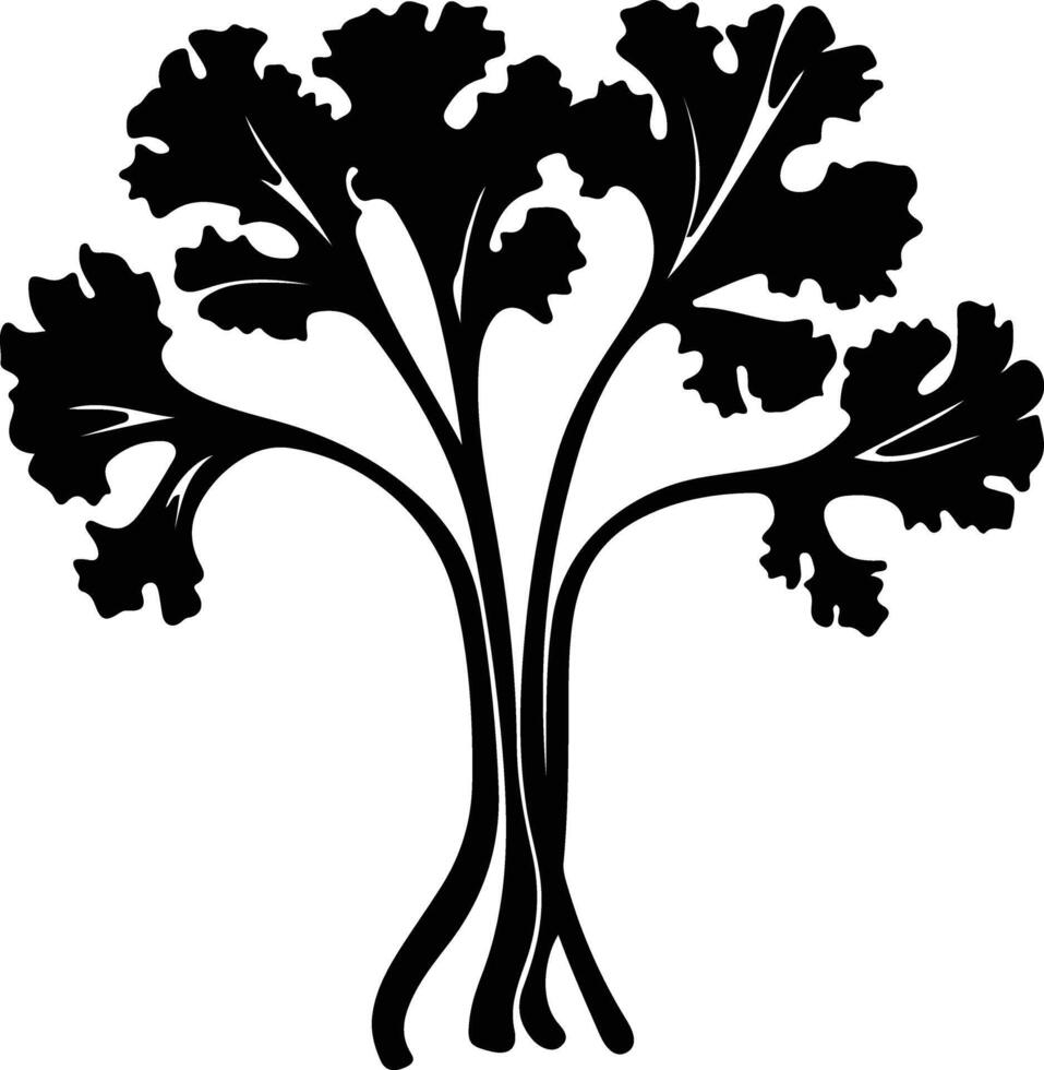 rhubarb  black silhouette vector