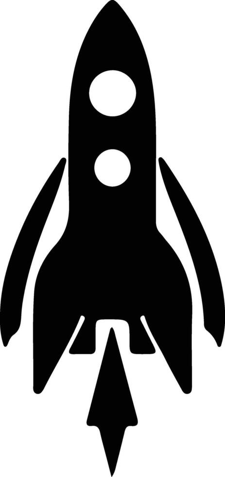 rocket  black silhouette vector