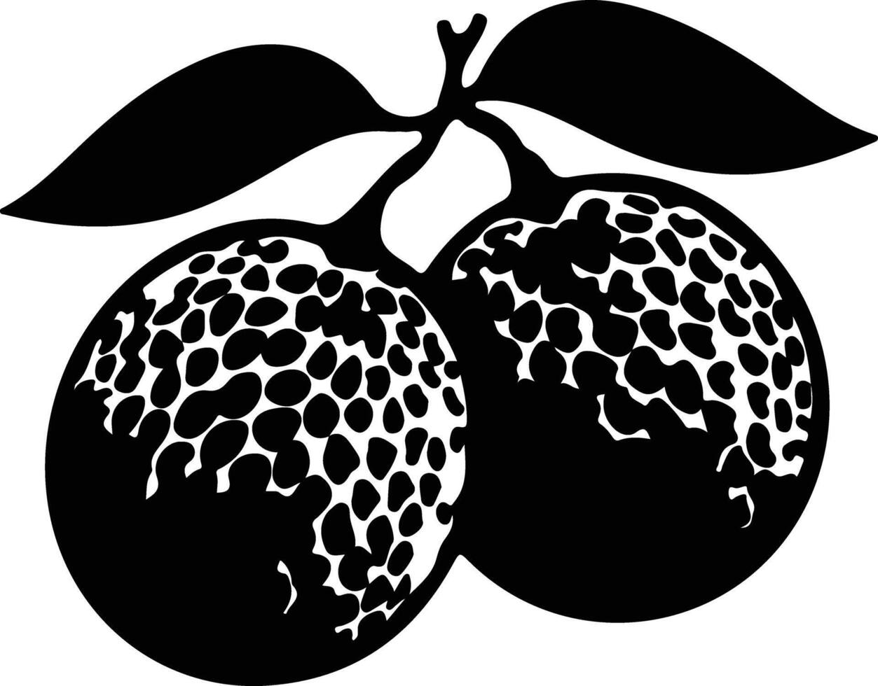 ugli fruit  black silhouette vector