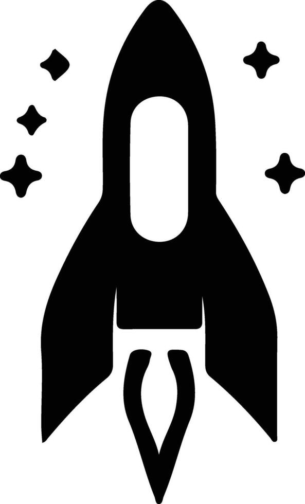 rocket  black silhouette vector